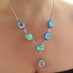 Stunning Vintage Rainbow Topaz Necklace 925